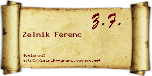 Zelnik Ferenc névjegykártya